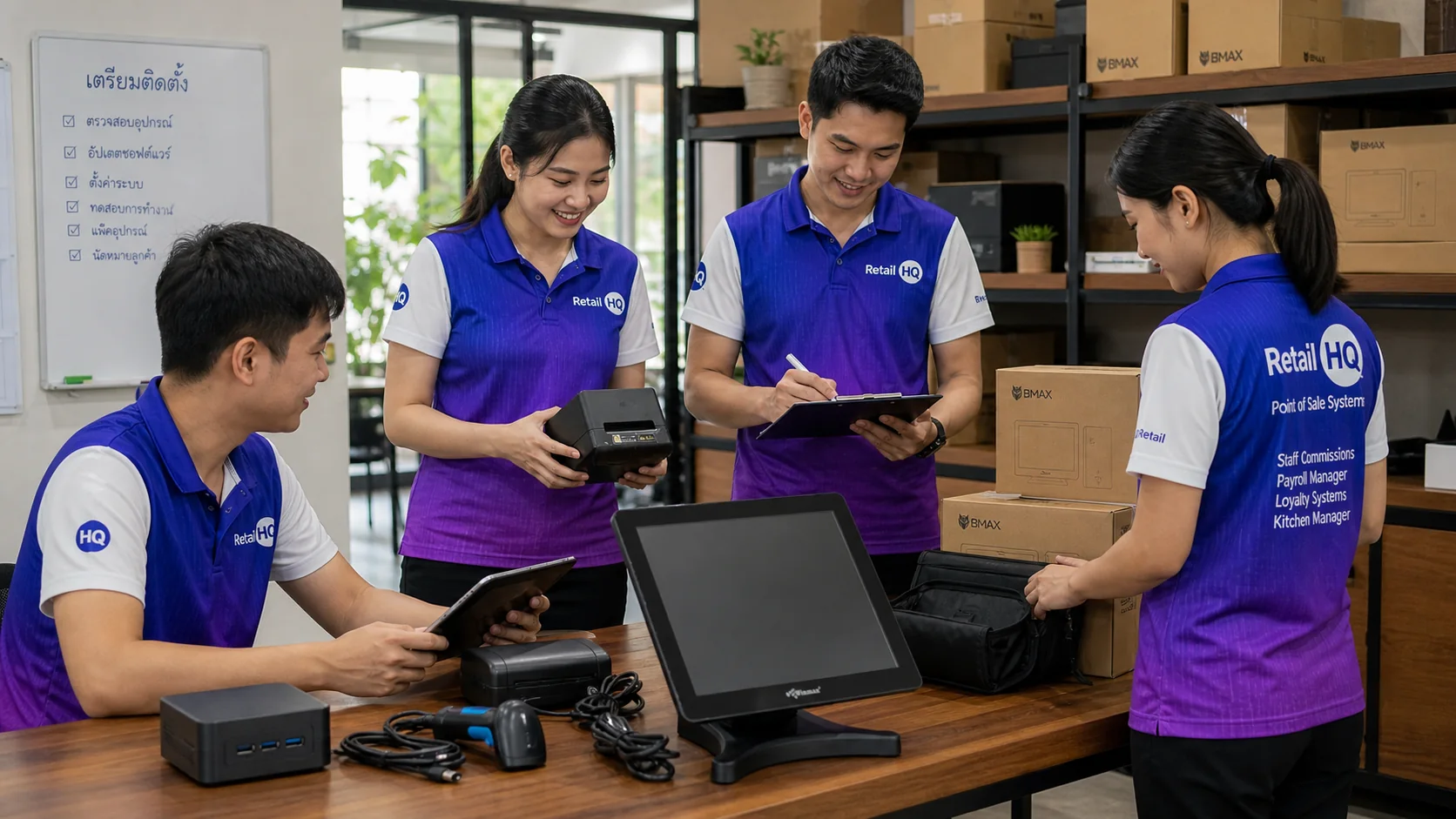 Retail HQ team working together on POS customer support