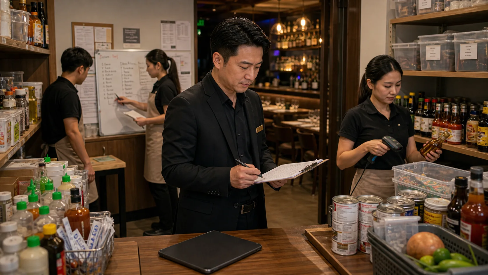 Restaurant management dashboard for sales stock and staff control
